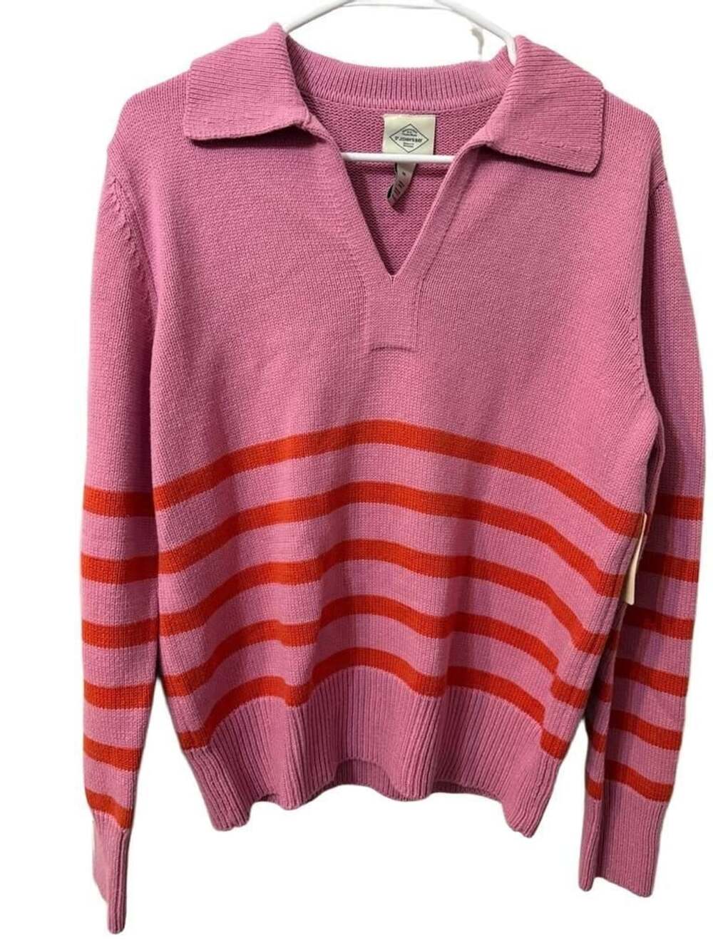 Pink and red striped sweater size M